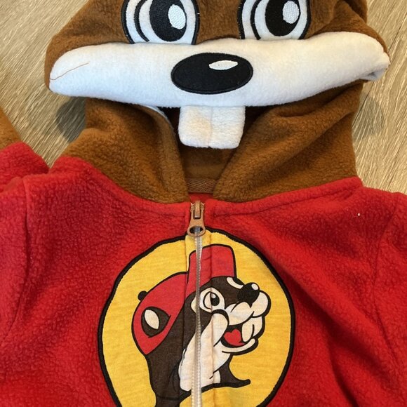 Size 3T Kids Buc-ee's Beaver One Piece Halloween Costume Pajamas Zip Souvenir - Picture 2 of 4